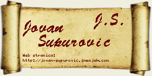 Jovan Supurović vizit kartica